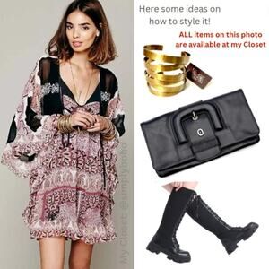 FREE PEOPLE  MARKA DREAM  women's  batwing  boho  cape  tunic dress SIZE MEDIUM